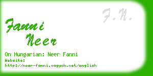 fanni neer business card